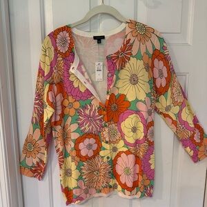 Talbots Multicolor Floral Button Down Shirt